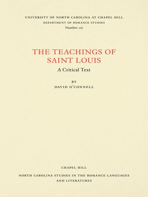 cover image of The Teachings of Saint Louis